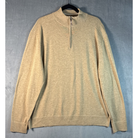 Smartwool‎ Men’s Sparwood Half Zip Sweater Merino Wool Tan Soft Cozy Sz XXL - Picture 1 of 7